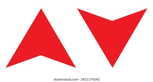 Red arrow, Simple illustration of red arrow, Icon red arrow direction on a white background,7891