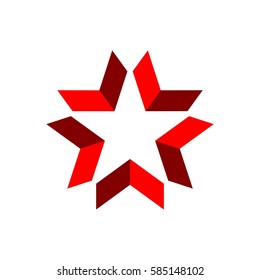 Red Arrow Star Logo Template Icon Vector Illustration Design EPS 10
