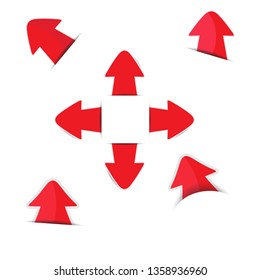 Red arrow stickers with shadow