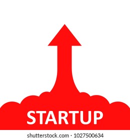 Red arrow up - stock vector