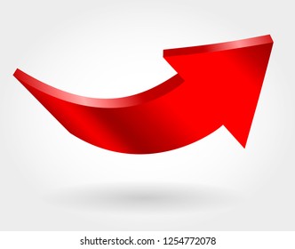 Red up arrow as symbol of economic growth