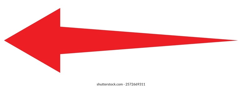 Red arrow symbol. Vector illustration of Red arrow icon. Red arrow on white background.