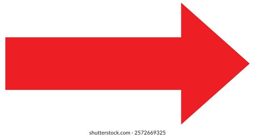 Red arrow symbol. Vector illustration of Red arrow icon. Red arrow on white background.