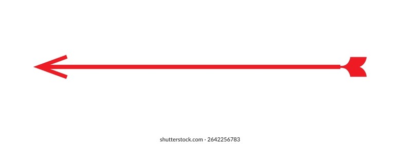 Red arrow symbol. Vector illustration of Red arrow icon. Red arrow on white background.