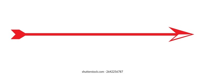 Red arrow symbol. Vector illustration of Red arrow icon. Red arrow on white background.