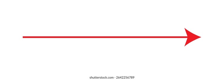 Red arrow symbol. Vector illustration of Red arrow icon. Red arrow on white background.