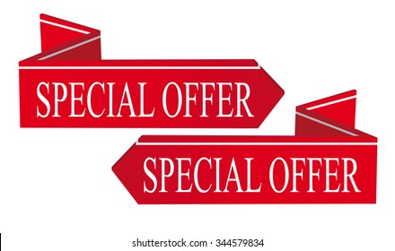 a red arrow with a text "special offer"
