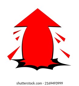 red arrow through the bottom to the top