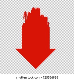 Red Arrow Transparent Background, Vector Illustration
