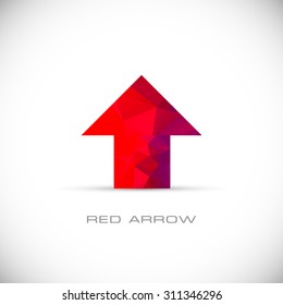 Red arrow up. Vector illustration.