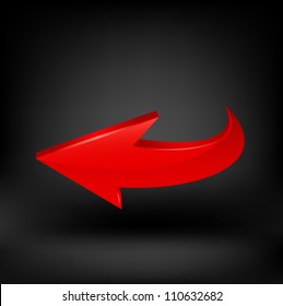 Red arrow. Vector