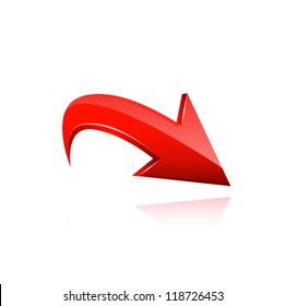 Red arrow. Vector