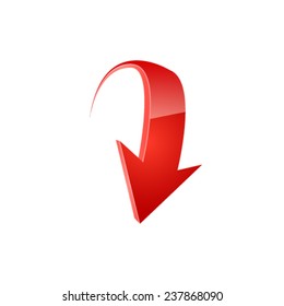 Red arrow. Vector