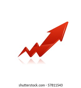 Red arrow. Vector
