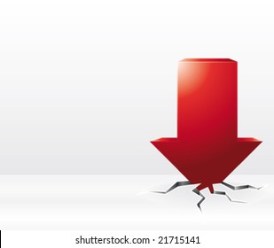 Red arrow vector crash illustration