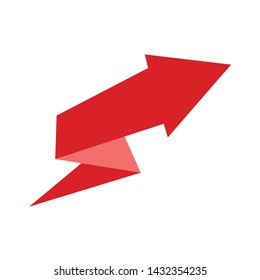 Red arrow vector graphic flat icon.