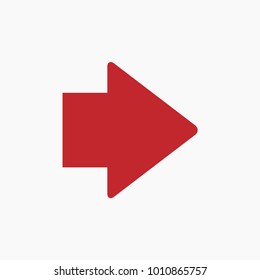 Red arrow vector icon.