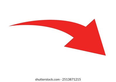 
Red arrow vector icon isolated on white background. Arrow shows direction symbol in flat style. Red icon vector in flat style