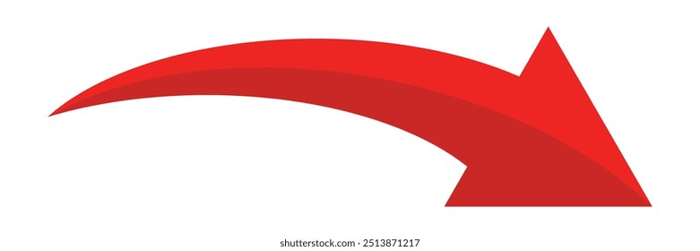 
Red arrow vector icon isolated on white background. Arrow shows direction symbol in flat style. Red icon vector in flat style