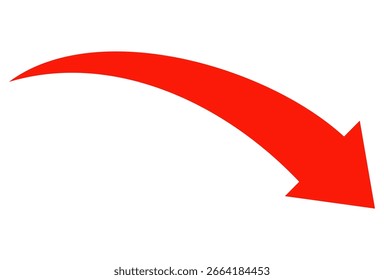 Icono de Vector de flecha roja aislado sobre fondo blanco. La flecha muestra el símbolo de dirección en estilo plano. Vector de icono rojo en estilo plano