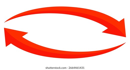 Icono de Vector de flecha roja aislado sobre fondo blanco. La flecha muestra el símbolo de dirección en estilo plano. Vector de icono rojo en estilo plano