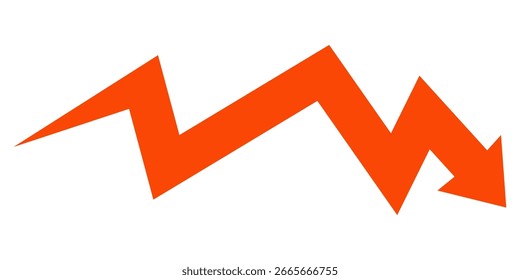 Red arrow vector icon isolated on white background. Arrow shows direction symbol in flat style. Red icon vector in flat style