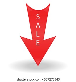 Red arrow. Vector illustration