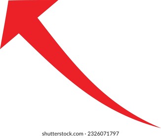 Ilustración del vector de flecha roja aislada en fondo blanco