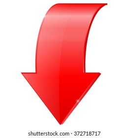 Red arrow. Vector illustration isolated on white background
