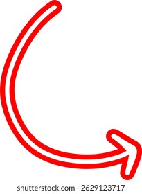 Red Arrow Vector Outline Style