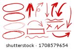 Red arrows design vector.  Doodle Marker hand drawn shapes vector illustration. 