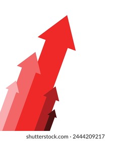 red arrows diagonal pointing up represent business growing profit economic boom financial positive