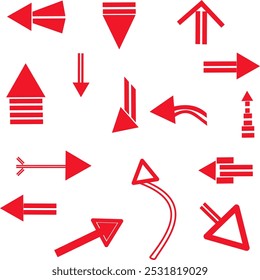 Red arrows in different directions set
