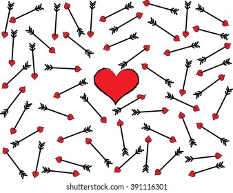 red Arrows and red heart