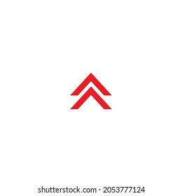 red arrows up icon. swipe up button.  Isolated on white. Upload icon.  Upgrade sign. North pointing arrow.