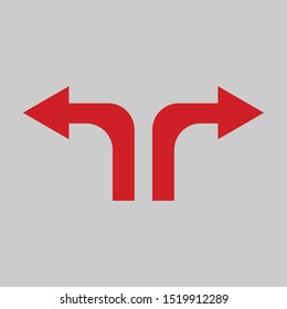 Red arrows icon vector. eps