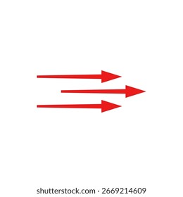 Red arrows indicate straight air flow, ideal for showing motion direction or dynamic movement.