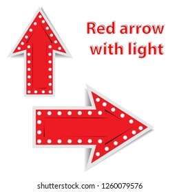 Red arrows with light on white background