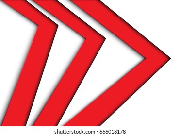 Red arrows overlap on white background design modern background vector illustration.