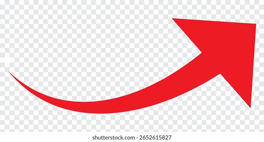  setas vermelhas para a direita. Ícone de seta curva de vetor.