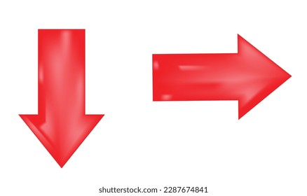 Red arrows in transparent background