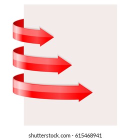 Red arrows. Vector 3d illustration