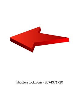 Red arrows vector isolated on white background. 3D Arrow Shapes sign for element design icon web or presentation.