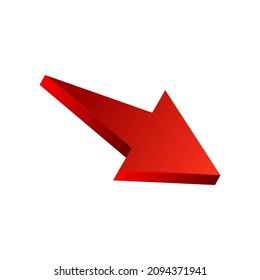 Red arrows vector isolated on white background. 3D Arrow Shapes sign for element design icon web or presentation.
