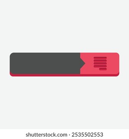 rotes Artikelzeichen leerer Textbereich in flachem Vektordesign