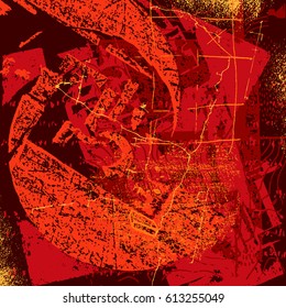 red artistic neo-grunge style abstract backgrounds, made with hand drawn textures and brushes