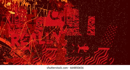 red artistic neo-grunge style abstract backgrounds, made with hand drawn textures and brushes