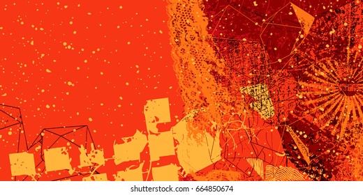 red artistic neo-grunge style abstract backgrounds, made with hand drawn textures and brushes