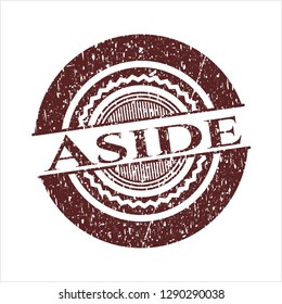 Red Aside rubber stamp with grunge texture