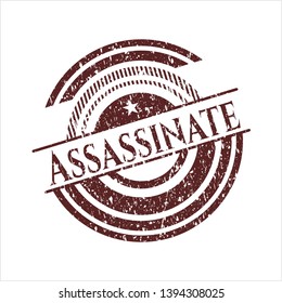 Red Assassinate distress rubber stamp